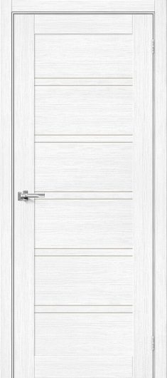 Межкомнатная дверь с эко шпоном Порта-28 Snow Veralinga остекленная — фото 1