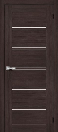 Межкомнатная дверь с эко шпоном Порта-28 Wenge Veralinga остекленная — фото 1