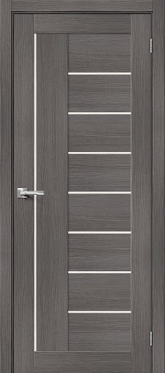 Межкомнатная дверь с эко шпоном Порта-29 Grey Veralinga остекленная — фото 1