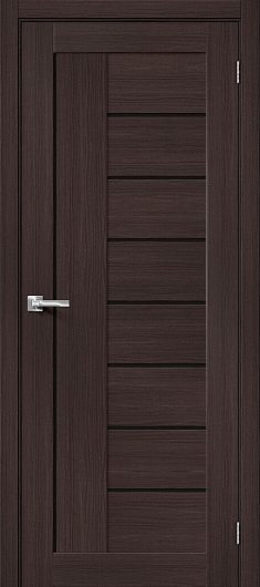 Межкомнатная дверь с эко шпоном Порта-29 Wenge Veralinga/Black Star остекленная — фото 1