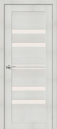 Межкомнатная дверь с эко шпоном Порта-30 Bianco Veralinga остекленная — фото 1
