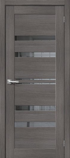 Межкомнатная дверь с эко шпоном Порта-30 Grey Veralinga/Mirox Grey остекленная — фото 1