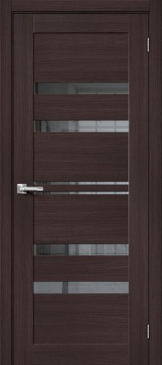Межкомнатная дверь с эко шпоном Порта-30 Wenge Veralinga/Mirox Grey остекленная — фото 1