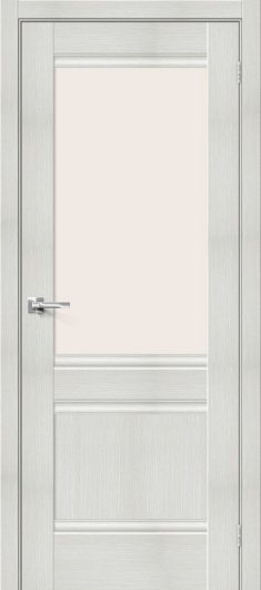 Межкомнатная дверь с эко шпоном Прима-3.1 Bianco Veralinga остекленная (ст. Magic Fog) — фото 1