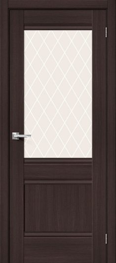 Межкомнатная дверь с эко шпоном Прима-3.1 Wenge Veralinga остекленная (ст. White Crystal) — фото 1
