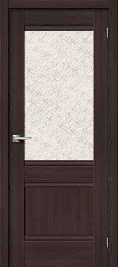 Межкомнатная дверь с эко шпоном Прима-3.1 Wenge Veralinga остекленная (ст. White Cross) — фото 1