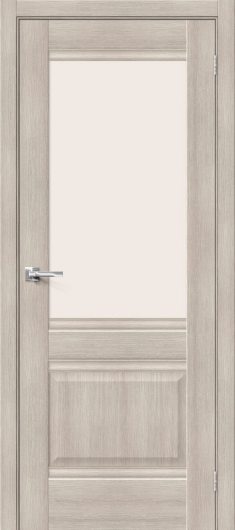 Межкомнатная дверь с эко шпоном Прима-3 Cappuccino Veralinga остекленная (ст. Magic Fog) — фото 1