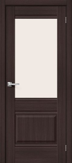 Межкомнатная дверь с эко шпоном Прима-3 Wenge Veralinga остекленная (ст. Magic Fog) — фото 1