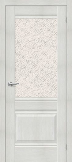 Межкомнатная дверь MR.WOOD Прима-3 Bianco Veralinga остекленная (ст. White Cross) — фото 1