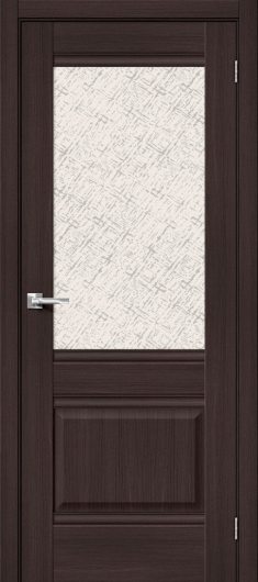 Межкомнатная дверь MR.WOOD Прима-3 Wenge Veralinga остекленная (ст. White Cross) — фото 1