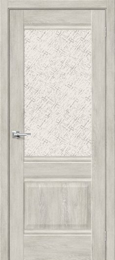 Межкомнатная дверь с эко шпоном Прима-3 Chalet Provence остекленная (ст. White Cross) — фото 1