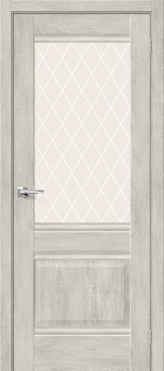 Межкомнатная дверь с эко шпоном Прима-3 Chalet Provence остекленная (ст. White Crystal) — фото 1