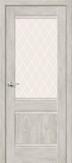 Межкомнатная дверь с эко шпоном Прима-3.1 Chalet Provence остекленная (ст. White Crystal) — фото 1