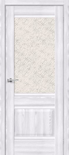 Межкомнатная дверь MR.WOOD Прима-3 Riviera Ice остекленная (ст. White Cross) — фото 1