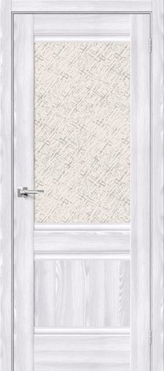 Межкомнатная дверь MR.WOOD Прима-3.1 Riviera Ice остекленная (ст. White Cross) — фото 1