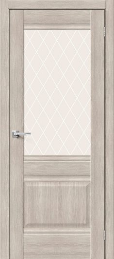 Межкомнатная дверь с эко шпоном MR.WOOD Прима-3 Cappuccino Melinga остекленная — фото 1