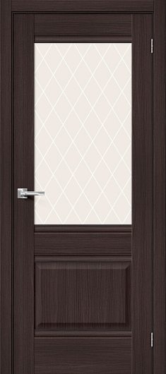 Межкомнатная дверь с эко шпоном MR.WOOD Прима-3 Wenge Melinga остекленная — фото 1