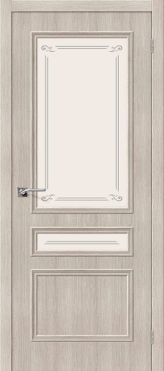 Межкомнатная дверь с эко шпоном Браво Симпл-15.2 Cappuccino Veralinga остекленная — фото 1