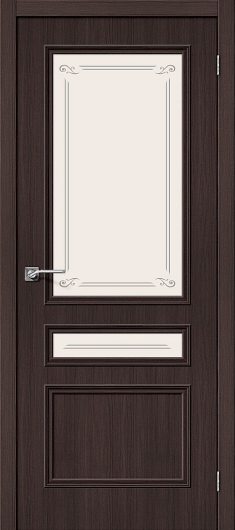 Межкомнатная дверь с эко шпоном Браво Симпл-15.2 Wenge Veralinga остекленная — фото 1