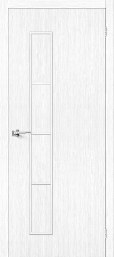 Межкомнатная дверь с эко шпоном Браво Тренд-3 Snow Veralinga глухая — фото 1