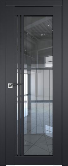 Межкомнатная дверь Profildoors Черный матовый 2.51U  ст.прозрачное — фото 1