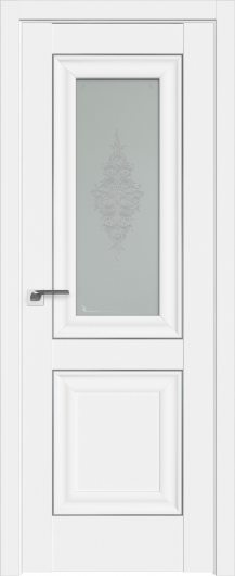 Межкомнатная дверь с эко шпоном Profildoors Аляска 28U  серебро ст.кристалл матовое — фото 1