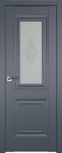 Межкомнатная дверь Profildoors Антрацит 28U  серебро ст.кристалл матовое — фото 1