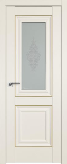 Межкомнатная дверь с эко шпоном Profildoors Магнолия сатинат 28U  золото ст.кристалл матовое — фото 1