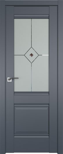 Межкомнатная дверь Profildoors Антрацит 2U  ст.узор матовое с коричневым фьюзингом — фото 1