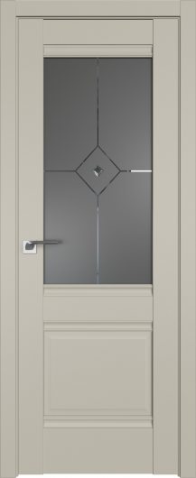 Межкомнатная дверь Profildoors Шеллгрей  2U  ст.узор графит с прозрачным фьюзингом — фото 1