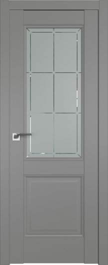 Межкомнатная дверь с эко шпоном Profildoors Грей 90U  ст.гравировка 1 — фото 1