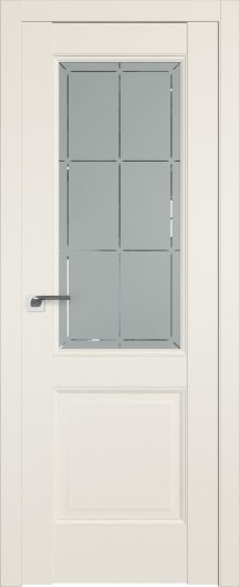 Межкомнатная дверь с эко шпоном Profildoors Магнолия сатинат 90U  ст.гравировка 1 — фото 1