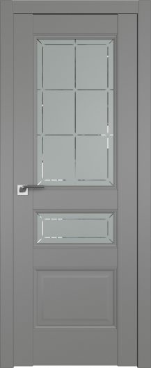 Межкомнатная дверь с эко шпоном Profildoors Грей 94U  ст.гравировка 1 — фото 1