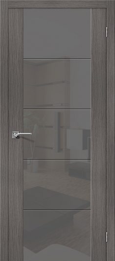 Межкомнатная дверь с эко шпоном el`PORTA  V4 S Grey Veralinga остекленная — фото 1