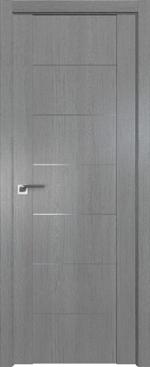 Межкомнатная дверь с эко шпоном Profildoors Грувд Серый 2.07XN  AL молдинг — фото 1