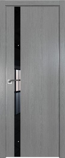 Межкомнатная дверь Profildoors Грувд Серый 6ZN ст.черный лак  (190) кромка 4 стор. матовая Eclipse — фото 1