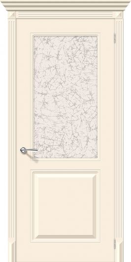Межкомнатная эмалированная дверь Браво Блюз К-14 (Крем) остекленная — фото 1