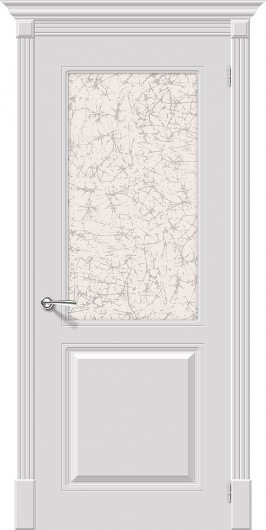 Межкомнатная эмалированная дверь Браво Блюз К-23 (Белый) остекленная — фото 1