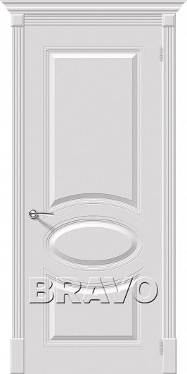 Межкомнатная эмалированная дверь Браво Джаз К-23 (Белый) глухая — фото 1