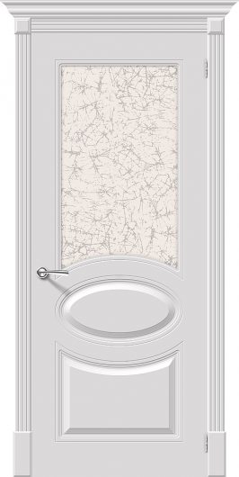 Межкомнатная эмалированная дверь Браво Джаз К-23 (Белый) остекленная — фото 1
