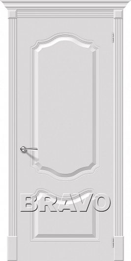 Межкомнатная эмалированная дверь Браво Фолк (Белый) глухая — фото 1