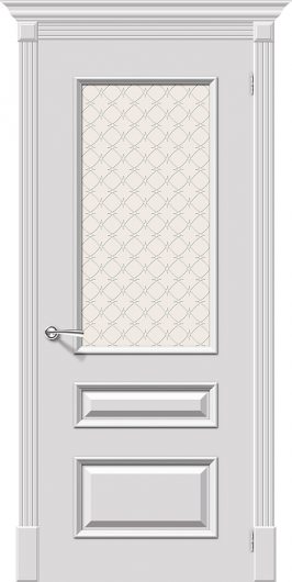 Межкомнатная эмалированная дверь Браво Фьюжн Плюс К-23 (Белый) остекленная — фото 1
