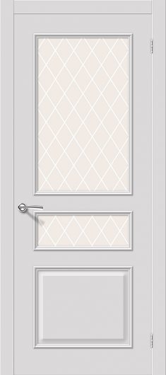 Межкомнатная эмалированная дверь Браво Опера К-33 (Белый) остекленная — фото 1