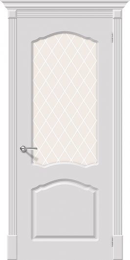 Межкомнатная шпонированная дверь Браво Танго К-23 (Белый) остекленная — фото 1