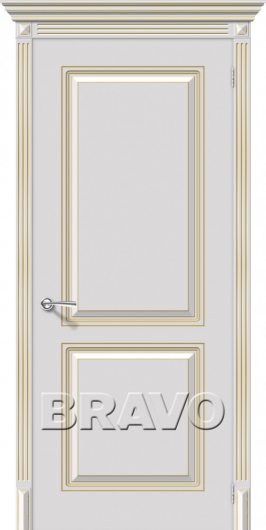 Межкомнатная эмалированная дверь Блюз К-24 (Белое Золото) глухая — фото 1
