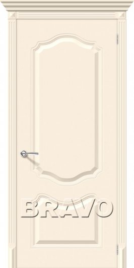 Межкомнатная эмалированная дверь Браво Фолк (Крем) глухая — фото 1