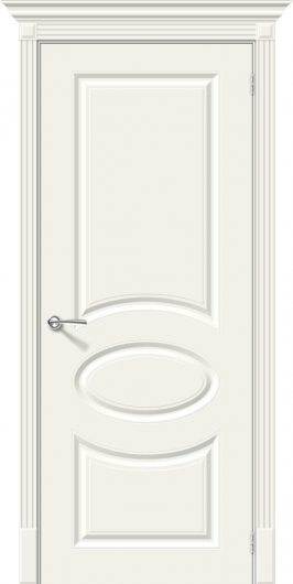 Межкомнатная эмалированная дверь Браво Скинни-20 Whitey глухая — фото 1