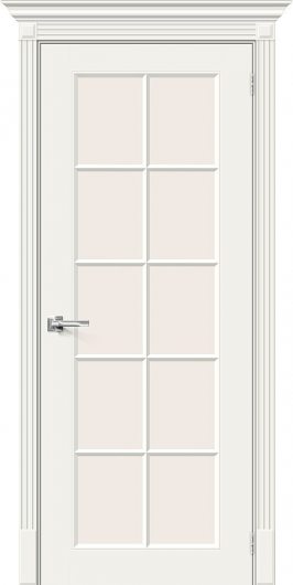 Межкомнатная эмалированная дверь Браво Скинни-11.1 Whitey остекленная — фото 1
