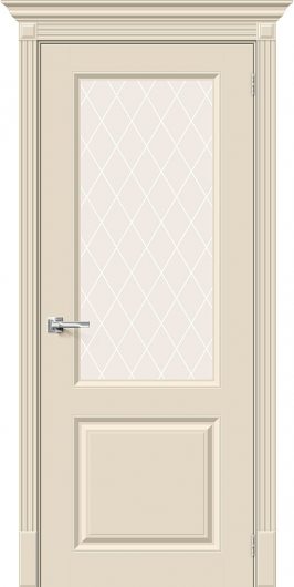 Межкомнатная эмалированная дверь Браво Скинни-13 Cream остекленная — фото 1