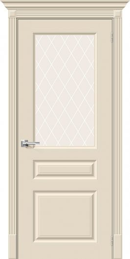 Межкомнатная эмалированная дверь Браво Скинни-15.1 Cream остекленная — фото 1